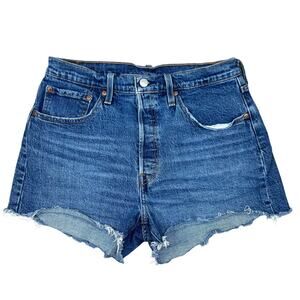 Levi’s 501 High Waisted Dark Wash Denim Jean Shorts (Sz 31)